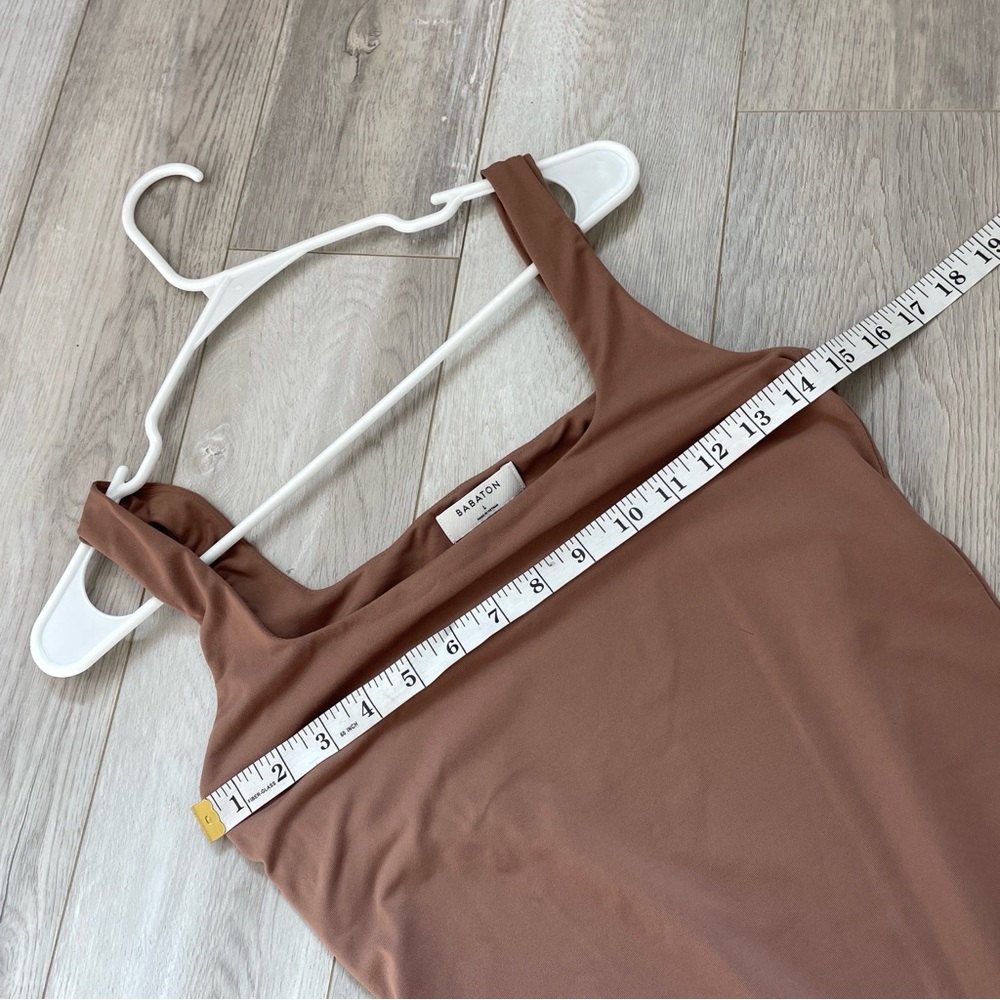 Babaton Contour Bodysuit Brown (large) square neck seamless double lined party - Picture 5 of 7